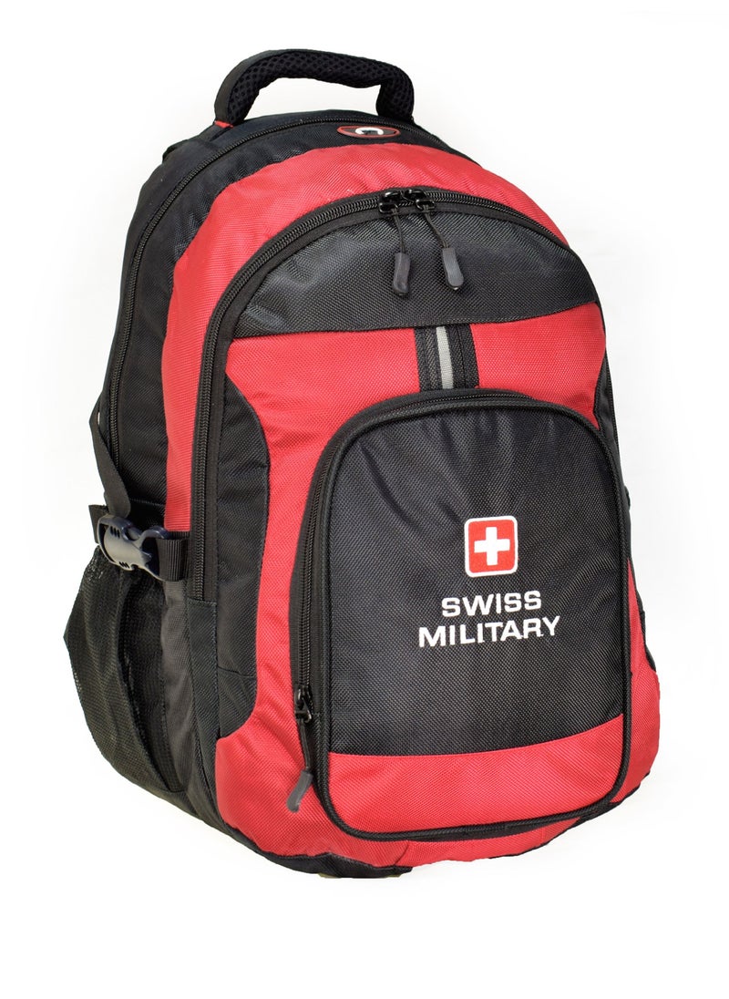 SWISS MILITARY - حقيبة ظهر عسكرية سويسرية - كريست - أحمر أسود - 25 لتر - Image 1