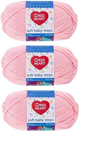 Red Heart Soft Baby Steps Yarn 3Pack Baby Pink E7469700