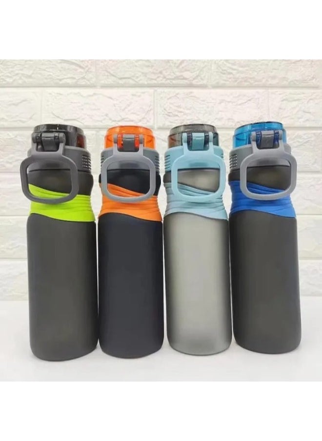 Generic - Water Bottle with Leak Proof Straw Fitness Sports Water Bottle with Handle Reusable Drinking Bottle for Gym ( Multicolour ) - Image 1