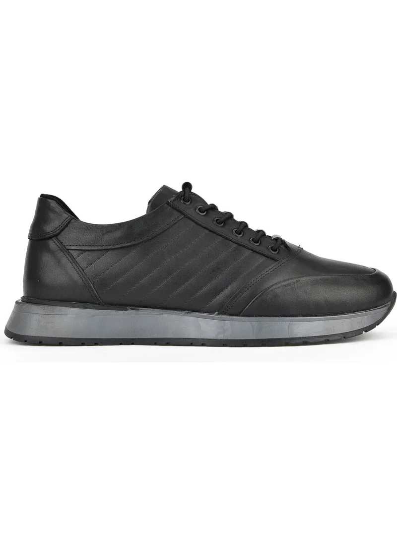 زيا Men's Leather Sneakers 143423Z65 Black