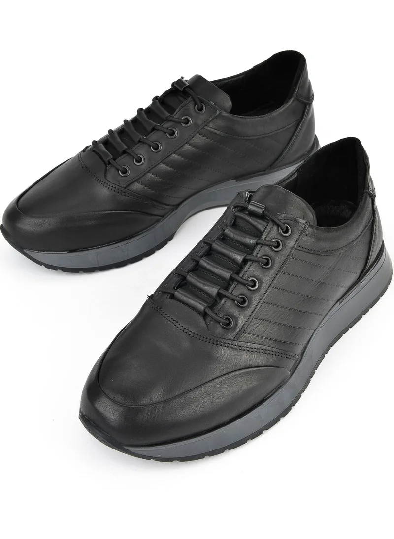 زيا Men's Leather Sneakers 143423Z65 Black