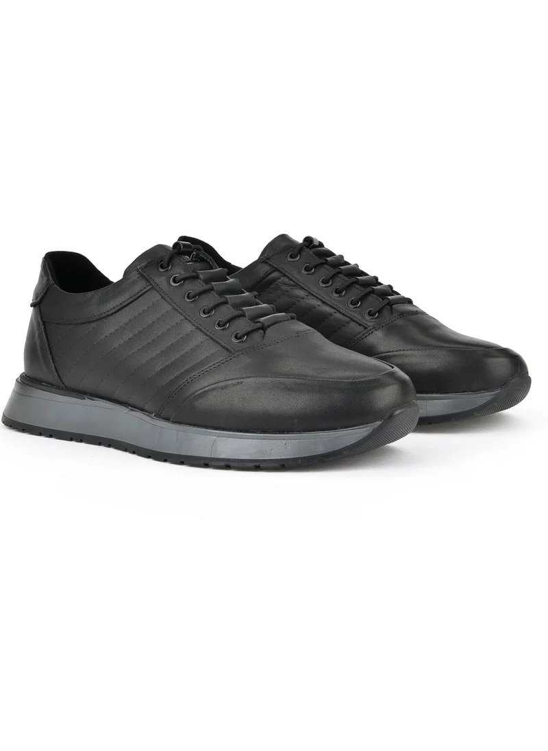 زيا Men's Leather Sneakers 143423Z65 Black