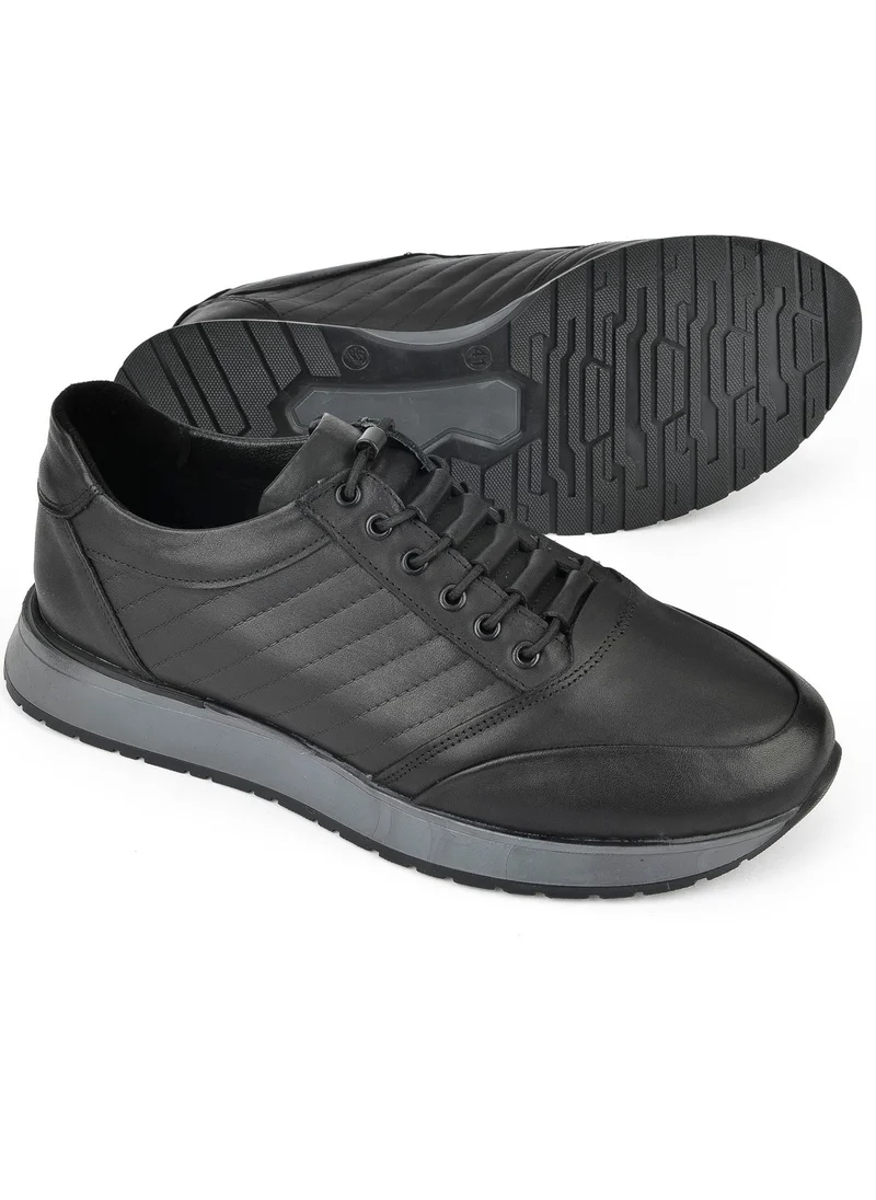 زيا Men's Leather Sneakers 143423Z65 Black