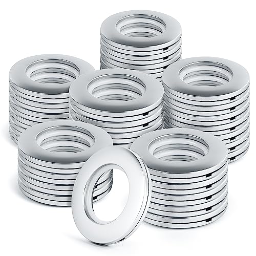 WCIC 32 Pack Curtain Grommets  Round Plastic Eyelet Rings Inner Diameter 1916 inch DIY Roman Curtain Rings Nanoscale Low Noise Matte Silver