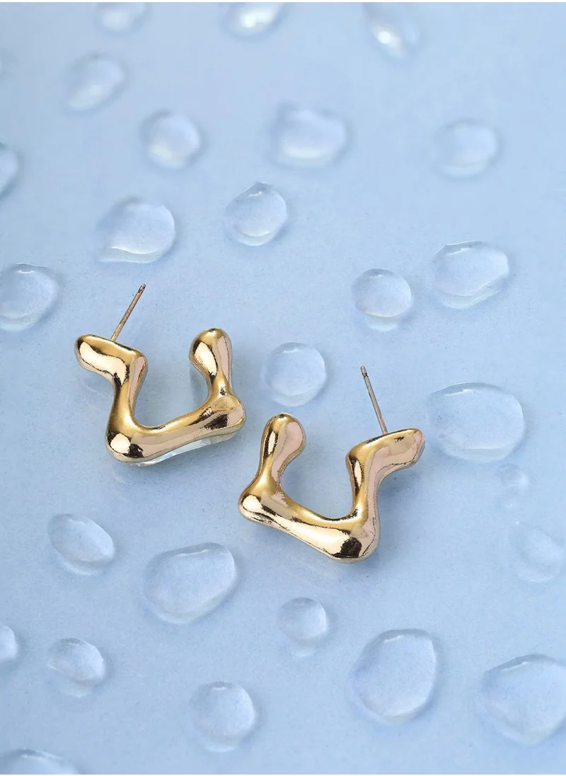 برياسي Plated Hammered Studs Earrings