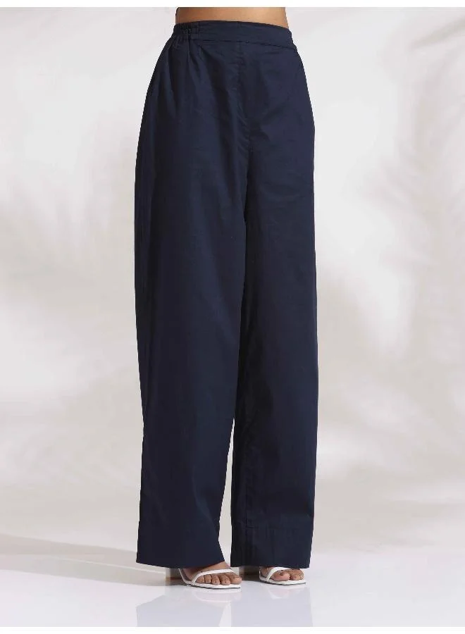 ترو برونز trueBrowns Blue Cotton Check Kurta Co-ord Set