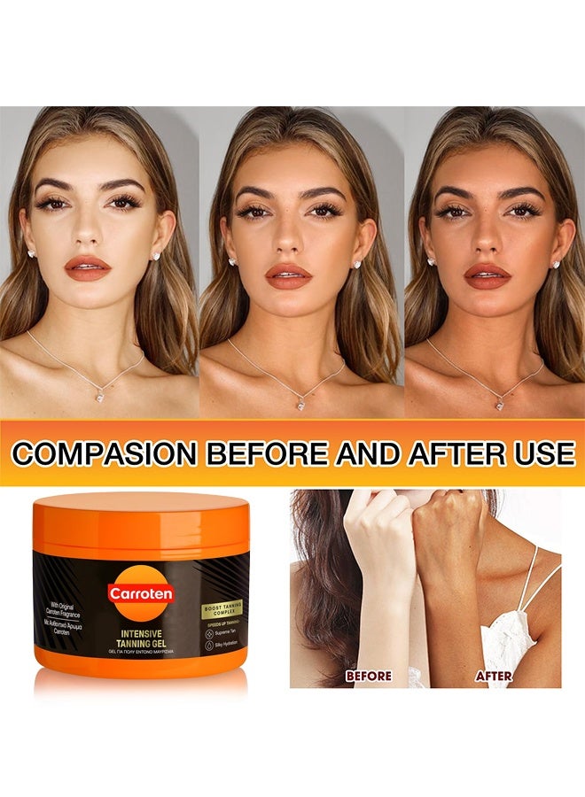 Carroten Intensive Tanning Gel SPF0, Browning Tan Accelerator, Non-Greasy, Water-Resistant With Carrot And Coconut Oil, Vitamin A & E For Moisture & Hydration, 150 ml / 5 oz - Image 4