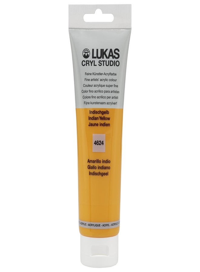 Lukas CRYL Studio Artist Acrylic Paint, Indian Yellow, 125 ml Tube - High Pigment Acrylic Paints for Canvas Painting, Large Scale Works - Medium-Viscosity, Water-Mixable, Fast Drying - Image 1