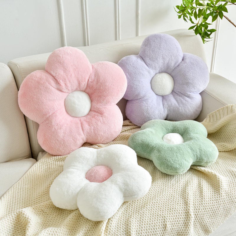 ZCNYCLAM Flower Pillows, Soft Flower Shaped Pillow with Home Decorative for Couch Chair Bed,Flower Floor Throw Pillows for Adults Bedroom Living Room (Pink, 15 Inches) - Image 3