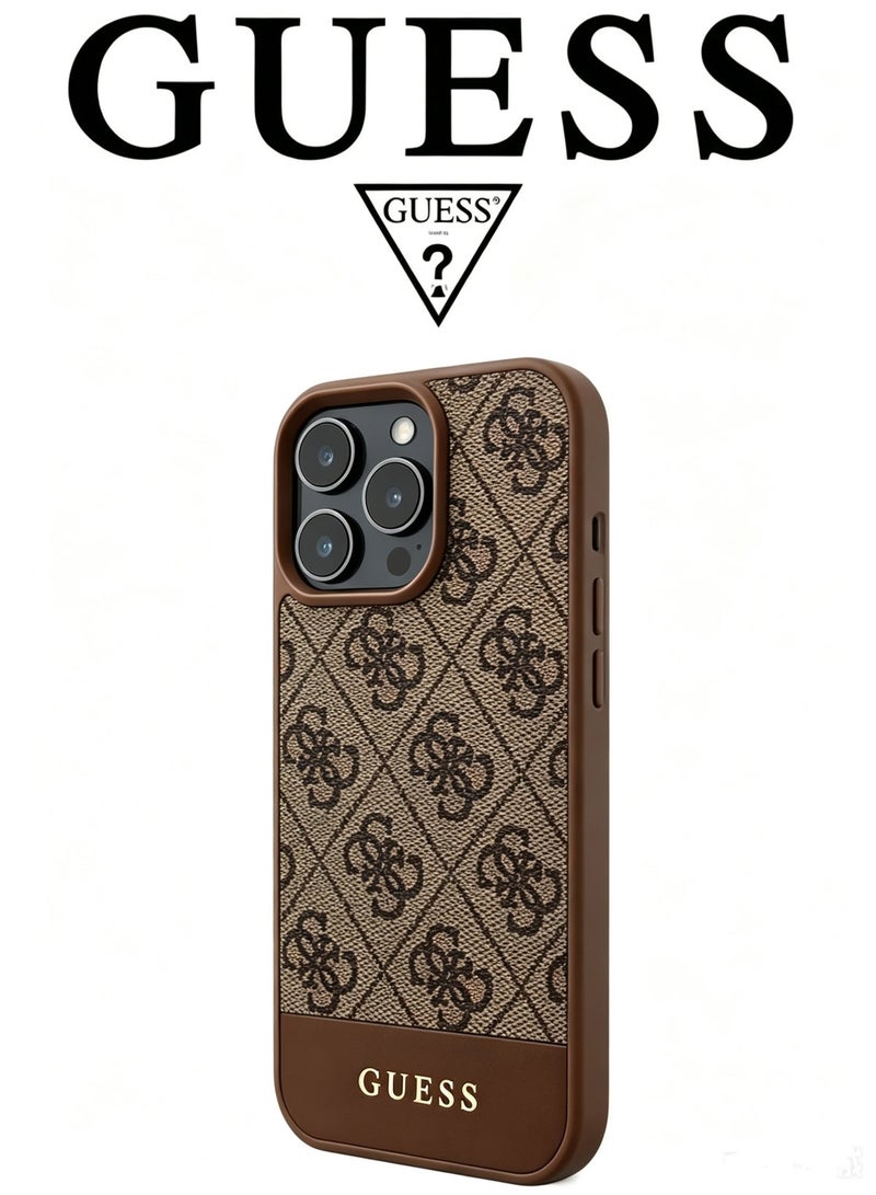 Guess Leather iPhone 16 Pro Max Case - Brown - Image 3