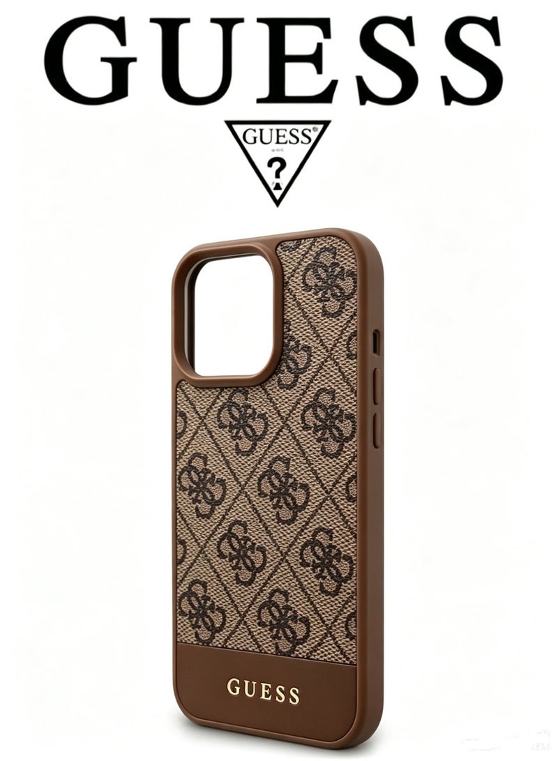 Guess Leather iPhone 16 Pro Max Case - Brown - Image 4