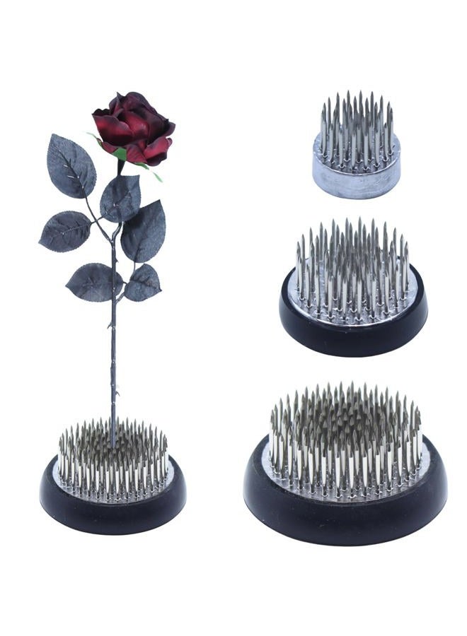 YGbridge Stainless Floral Frogs Kenzan, Round Metal Flower Frog Vase Arranger Pin Holder for Ikebana, DIY Flower Craft Arrangements, Set of 3 (Silver) - Image 1