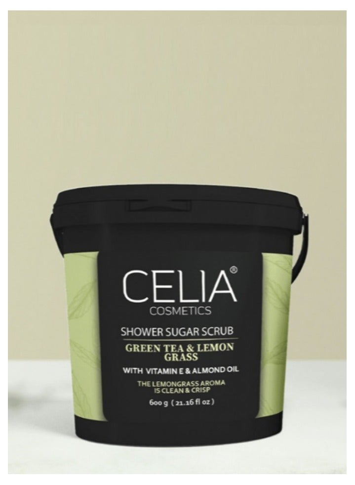 سيليا كوزمتكس مقشر الاستحمام بالسكر مع الشاي الأخضر وعشب الليمون 600 جرام - Image 2