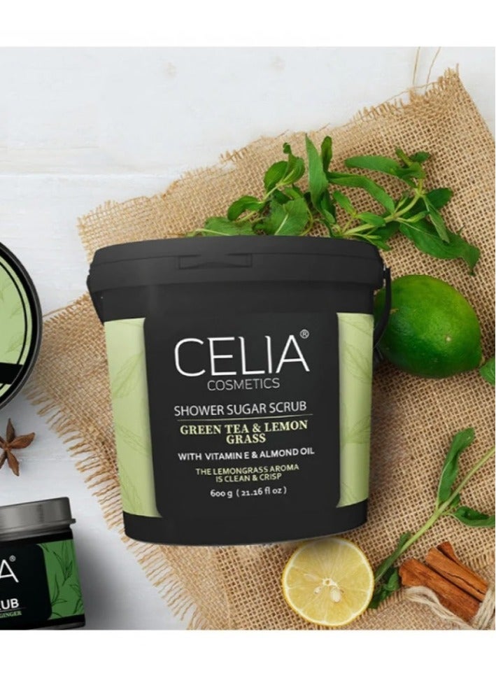 سيليا كوزمتكس مقشر الاستحمام بالسكر مع الشاي الأخضر وعشب الليمون 600 جرام - Image 3
