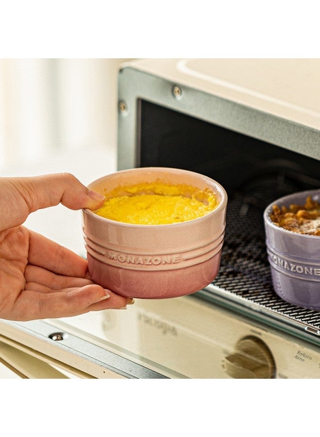 Modern Housewife MONAZONE Air Fryer Special Shuffel Baking Bowl Ceramic Oven Baking Dessert Pudding Bowl-Specifications:Shuffel Baking Bowl-Gradient Powder-Capacity:150ml - Image 1