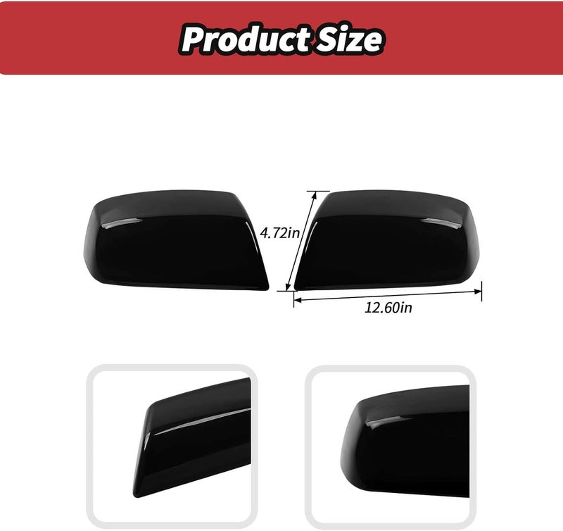 JeCar Black Side Mirror Cover Trim for 2014-2018 Chevrolet Silverado/GMC-SIERRA - Image 5