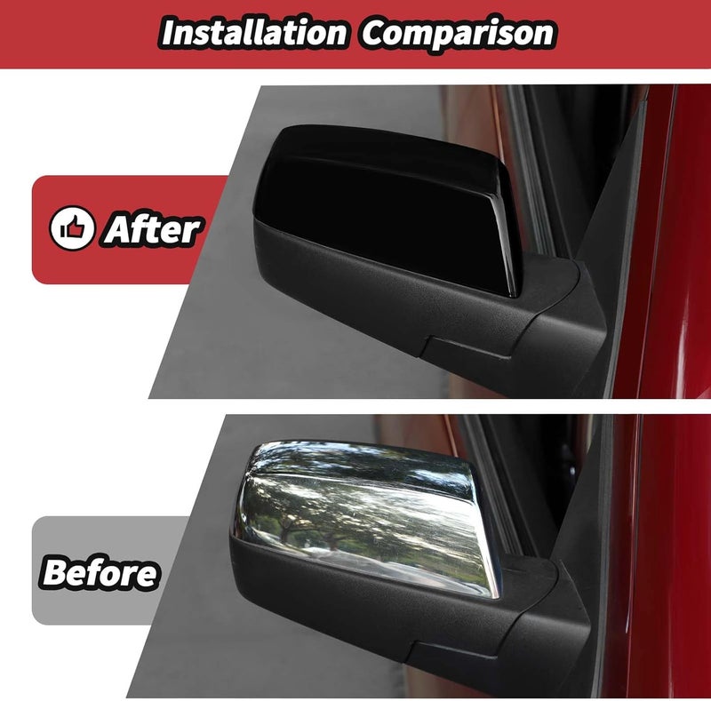 JeCar Black Side Mirror Cover Trim for 2014-2018 Chevrolet Silverado/GMC-SIERRA - Image 3
