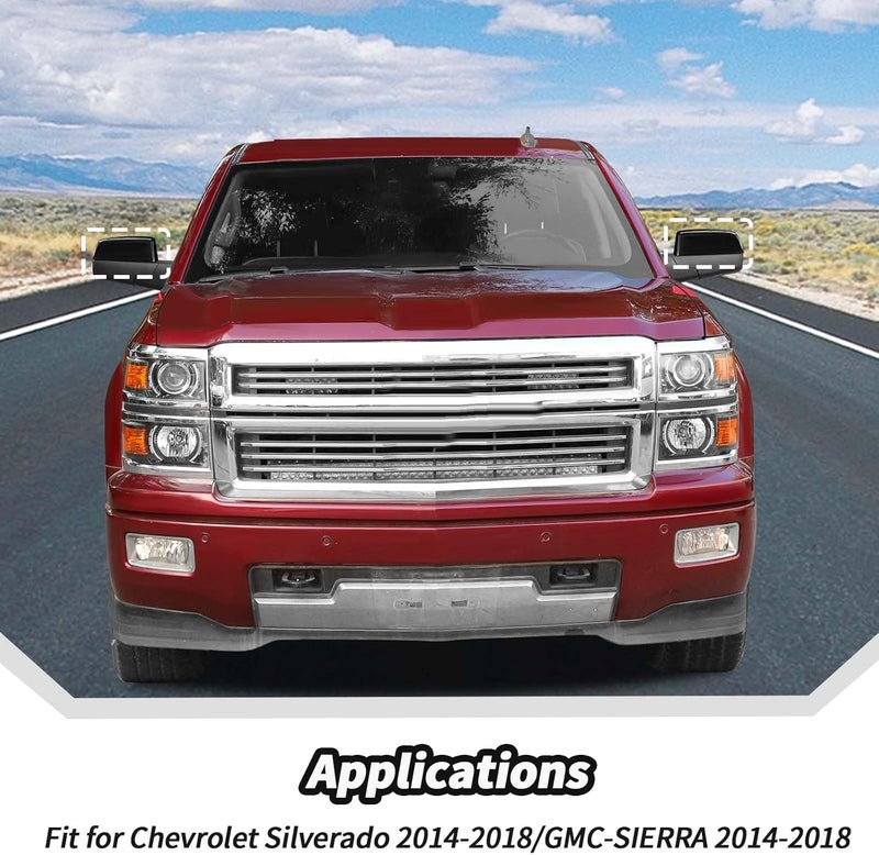 JeCar Black Side Mirror Cover Trim for 2014-2018 Chevrolet Silverado/GMC-SIERRA - Image 4