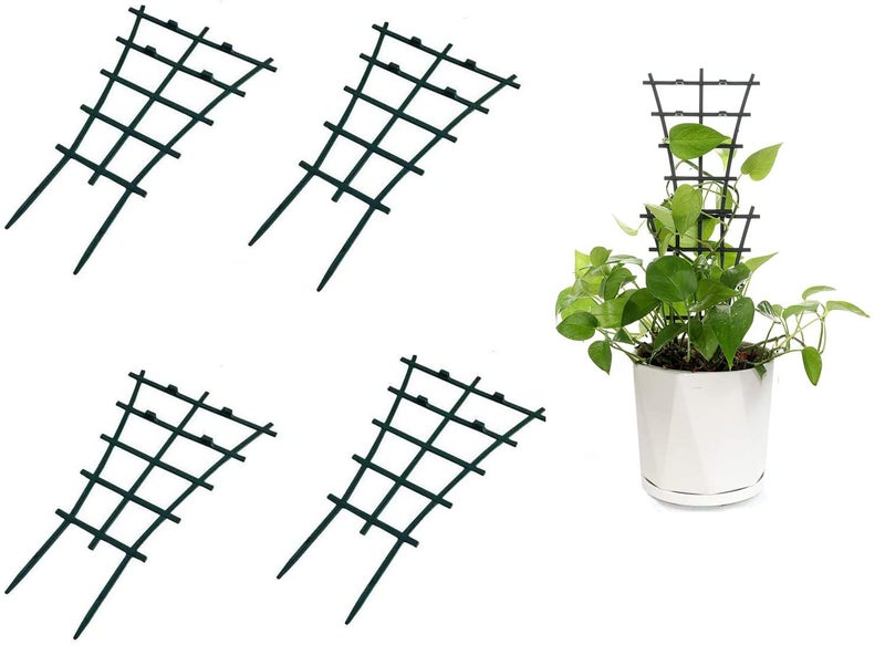 Feitore Mini Plant Trellis Garden Trellis for Climbing Plants Outdoor Plastic Superimposed Potted Plant Support Flower Supports (4 Pcs) - Image 1