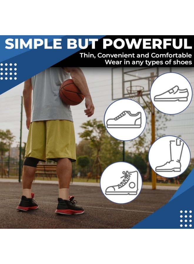 جورب دعم الكاحل الفاخر (قطعة واحدة) – تصميم الكعب المفتوح – نسيج مرن خفيف ويسمح بالتهوية – ضغط متوسط للرجال والنساء والأطفال (لون بيجي، مقاس L) - Image 2