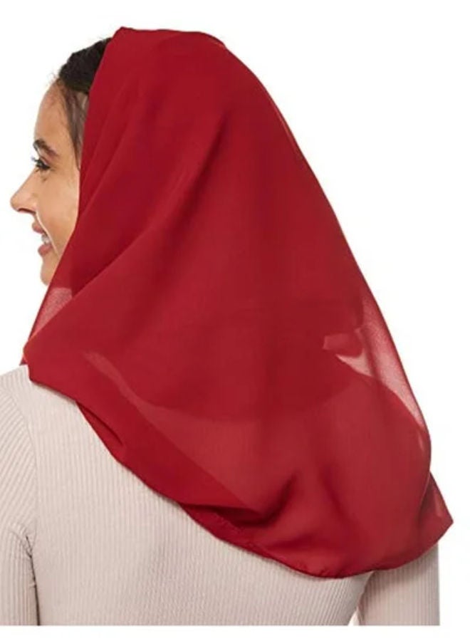 SHOPI حجاب شيلة شيفون صلب أحمر - Image 4