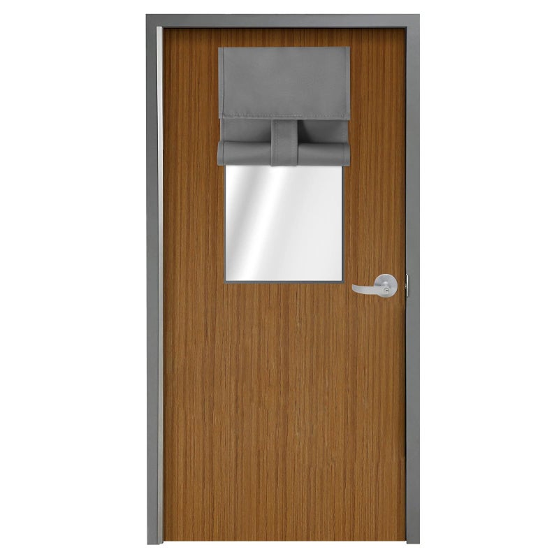 WdFour Classroom Door Window Cover Blackout Shades for Classroom Windows and Doors Room Darkening Design Blocks Views  Classroom Window Cover Lockdown (10W*30L Ligh Grey) - Image 1