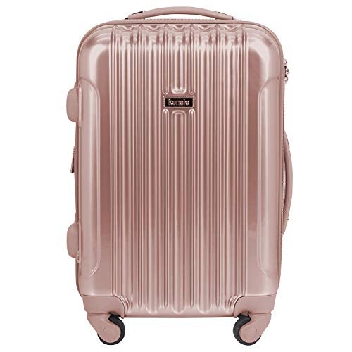 kensie 20" "Alma" Carry-On TSA-Lock Spinner Luggage, Rose Gold - Image 1