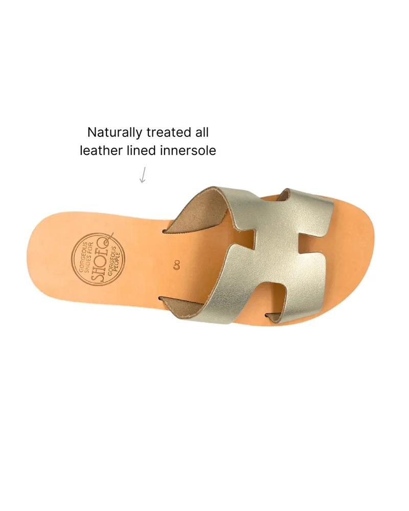 SHOEQ Champagne Hania Slide for Women | Best Price UAE