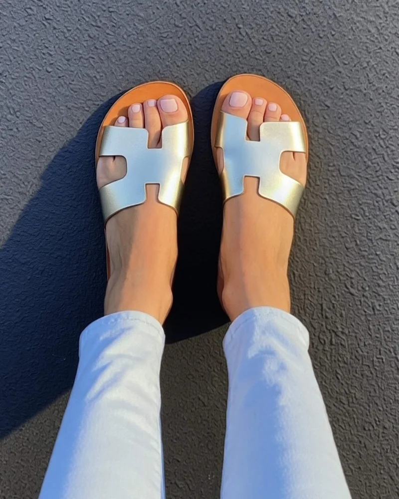 SHOEQ Champagne Hania Slide for Women | Best Price UAE