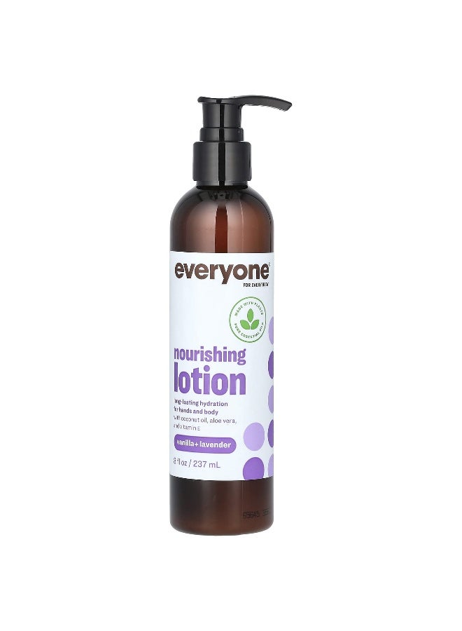 Everyone, Nourishing Lotion, Vanilla + Lavender, 8 fl oz (237 ml) - Image 1