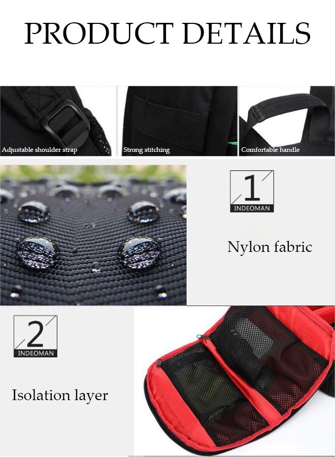 Nylon Cameras Backpack, with Shock Insert Protection,Shoulder Bag Travel Case for SLR DSLR Mirrorless Cameras and Lenses, Flash Light, Radio Releases and Other Accessories, Orange Interior  - Image 5