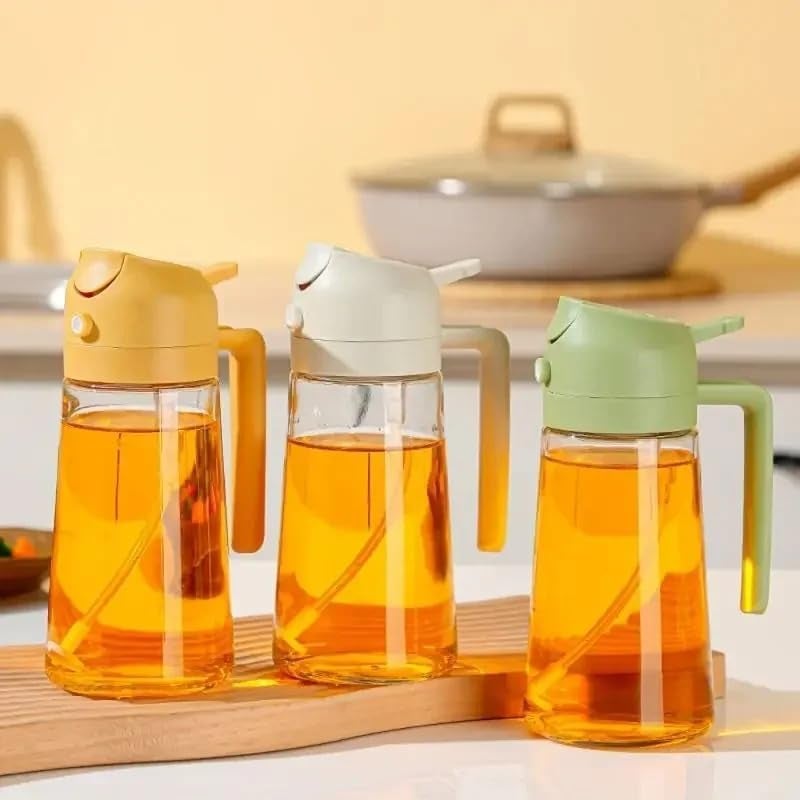 REZOVA Oil Spray Bottle with Silicone Oli Brush and Spatula 2in1 Glass Cooking Oil Preparation Dispensers for Kitchen Cooking Air Fryer Salad Baking BBQ Oil Vinegar Sprayer Oil Cooking Brush - Image 4