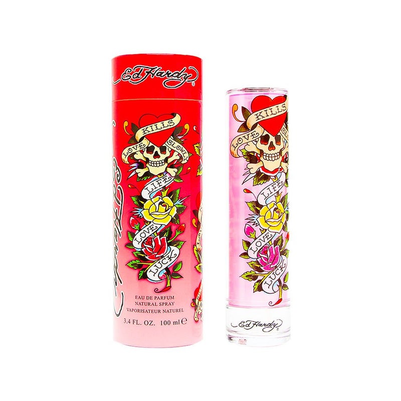 Ed Hardy Perfume for Women, Eau De Parfum Spray with Warm Amber Notes, Gift for Her, 3.4 fl oz