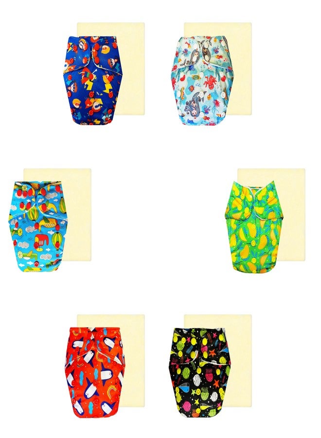 Dumbledo Elite Cloth Diaperwith Magical Soaker (Pack of 6) | Hypoallergenic | Breathable | Travel Friendly | Perfect for Indian Summers | 3 Months - 3 Years | Unisex Baby - Image 1