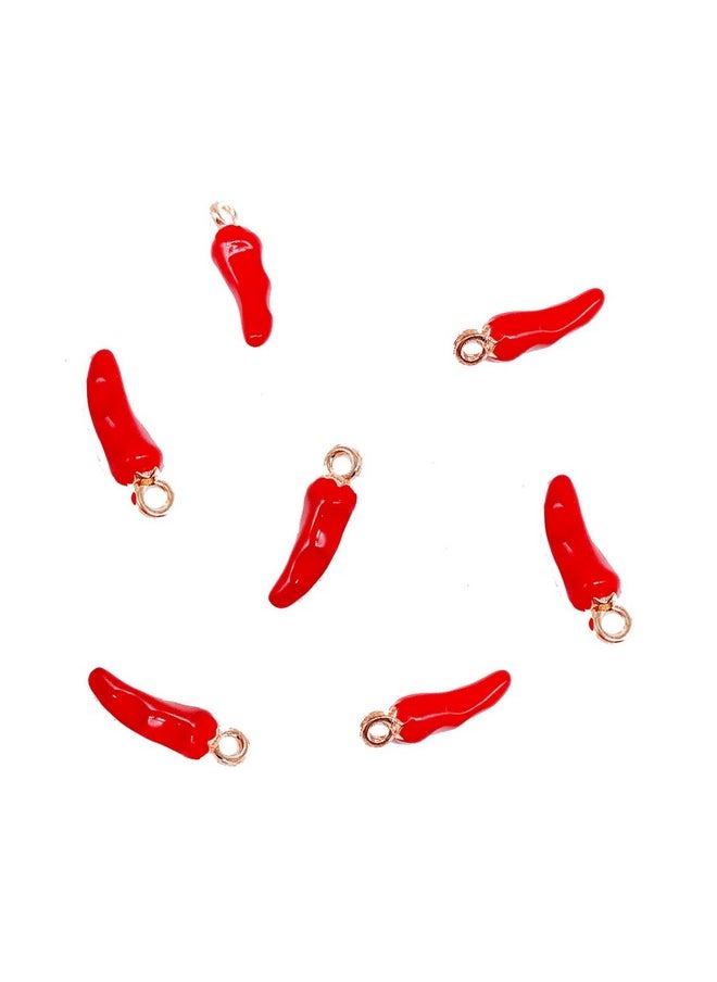 Teensery 30 Pcs Metal Chili Pepper Charm Pendant Vegetable Charm For Diy Jewelry Earring Necklace Bracelet Making, Red  - Image 1