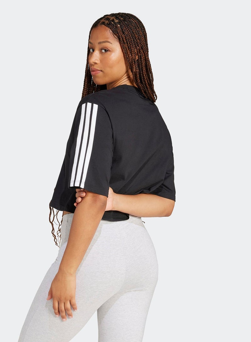 Adidas Essential 3 Stripe Loose T-Shirt - Image 2