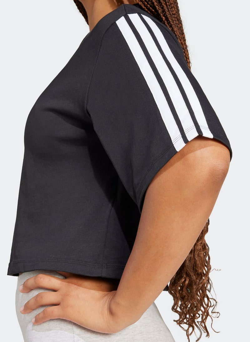 Adidas Essential 3 Stripe Loose T-Shirt - Image 3