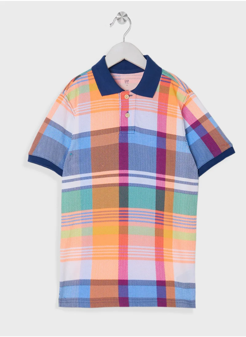 GAP Multi Plaid Polo Tshirt