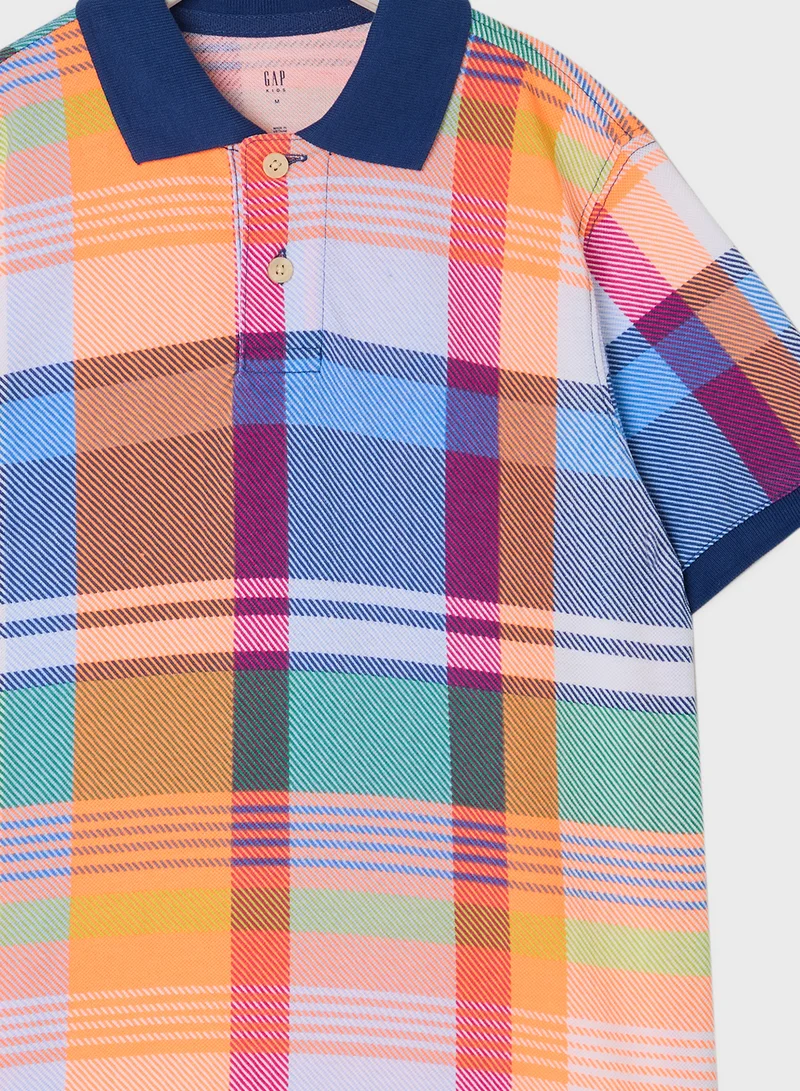 GAP Multi Plaid Polo Tshirt