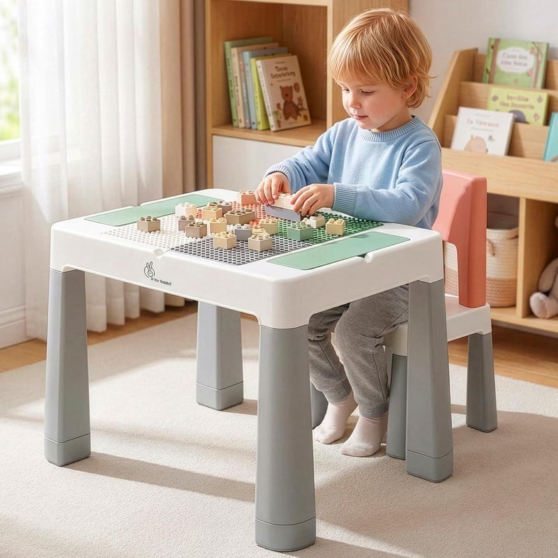 R for Rabbit Little Genius Learner Neo Kids Study Table & Chair Set with Storage, Height Adjustable - Image 1
