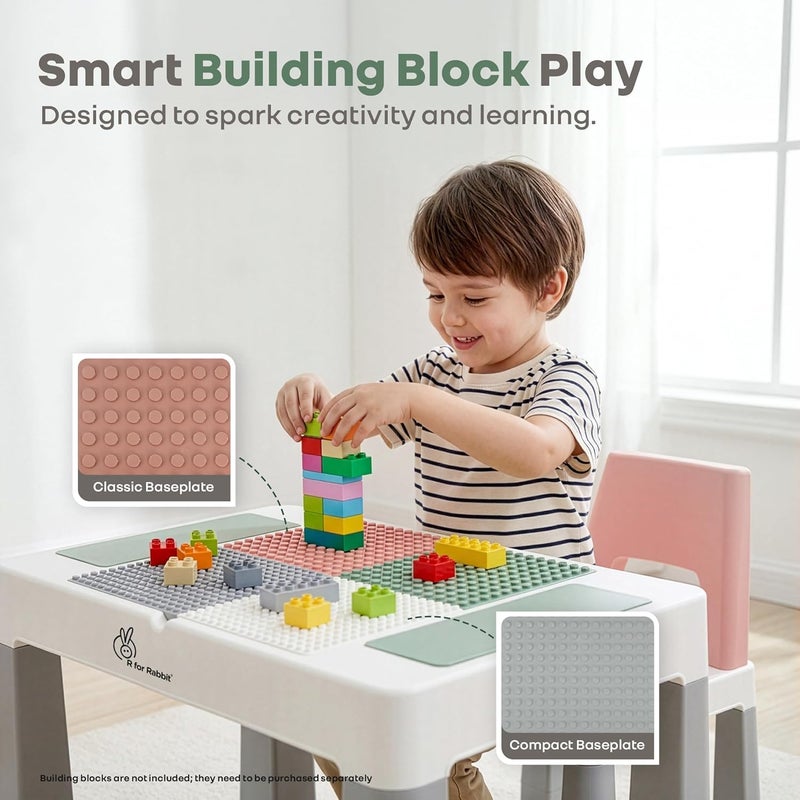 R for Rabbit Little Genius Learner Neo Kids Study Table & Chair Set with Storage, Height Adjustable - Image 3