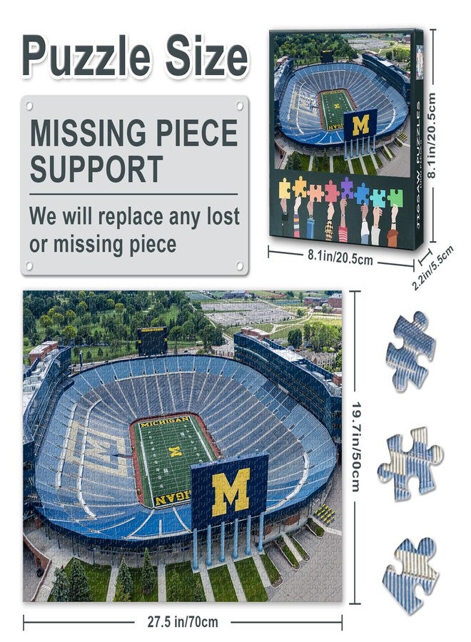 Rebotipy Puzzles for Adults 1000 Pieces, Jigsaw Puzzles, MI Stadium-University of Michigan Stadium Ann Arbor Puzzle, Educational Fun Games for Friends 27.5x19.7 Inch - Image 3