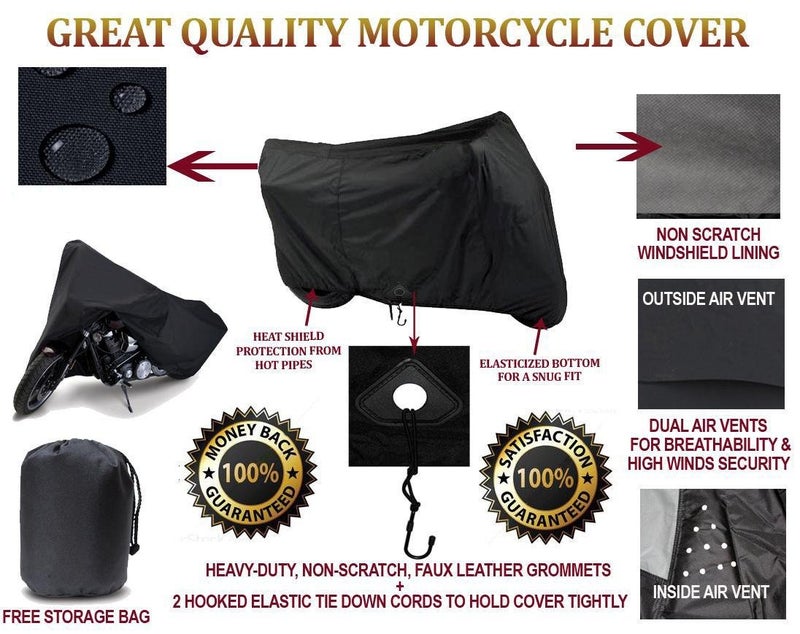 SBU Bike Motorcycle Cover Compatible for Harley-Davidson FLHTCUI Ultra Classic Electra Glide. Strong UV Protectivve Chopper Bike Tarp. Breathable and Portable Vehicle Protection - Image 3