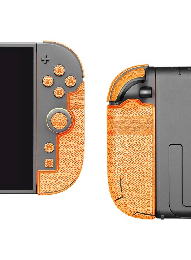 Luck&Link Controller Grip Kit for Nintendo Switch 2, Textured Skin, Anti-Skid, Sweat-Absorbent. Compatible with Joy-Con 2 controllers, featuring handle grips, buttons,triggers (Ultra - Bright Orange) - Image 3