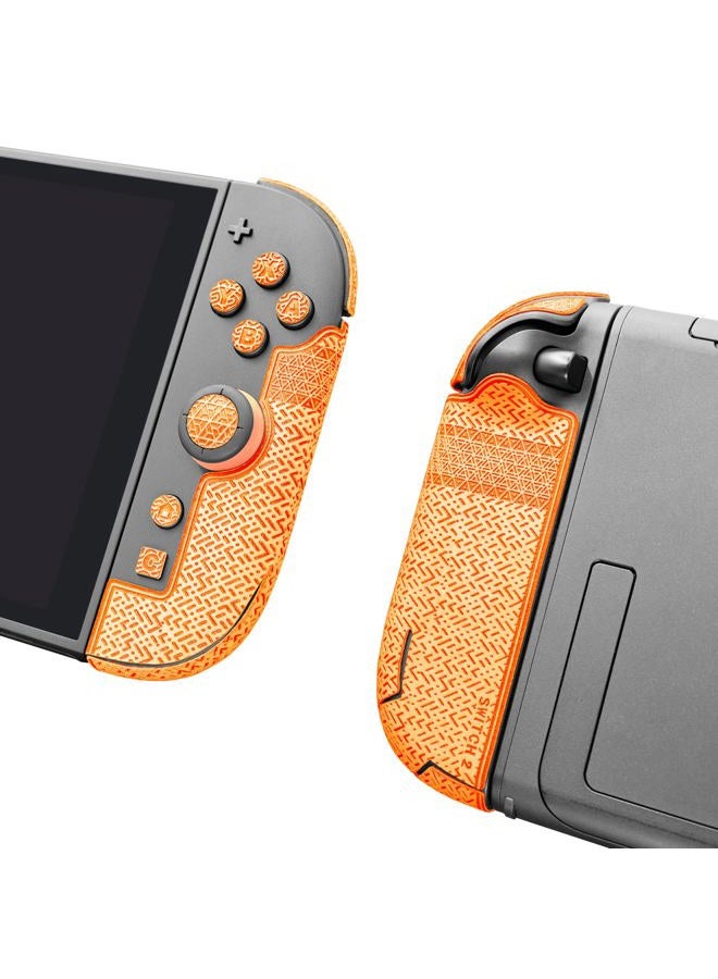 Luck&Link Controller Grip Kit for Nintendo Switch 2, Textured Skin, Anti-Skid, Sweat-Absorbent. Compatible with Joy-Con 2 controllers, featuring handle grips, buttons,triggers (Ultra - Bright Orange) - Image 2