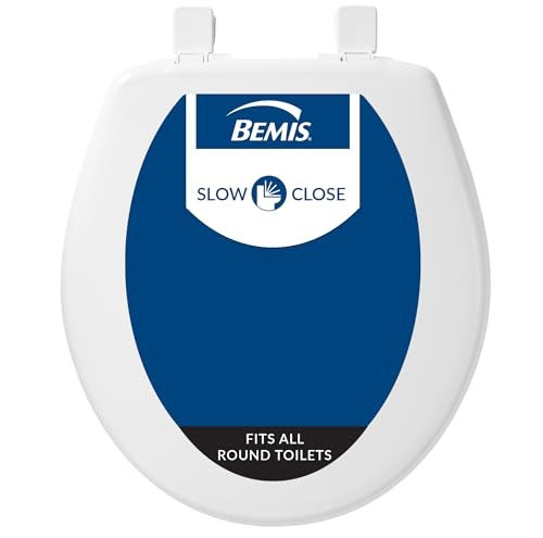 Bemis 730SLEC Slow Close Toilet Seat, Easy Clean Hinges and Durable Plastic Seat, Made in USA, Round, White - Image 1
