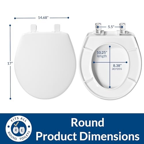 Bemis 730SLEC Slow Close Toilet Seat, Easy Clean Hinges and Durable Plastic Seat, Made in USA, Round, White - Image 3