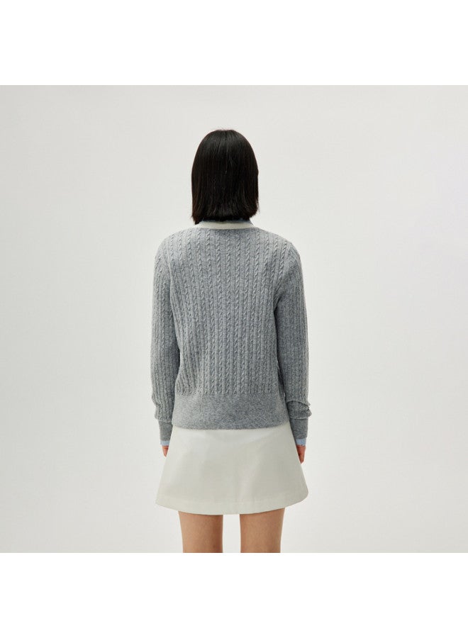 HLA Retro Button-Down V-Neck Knitted Cardigan For Spring And Autumn - Image 5