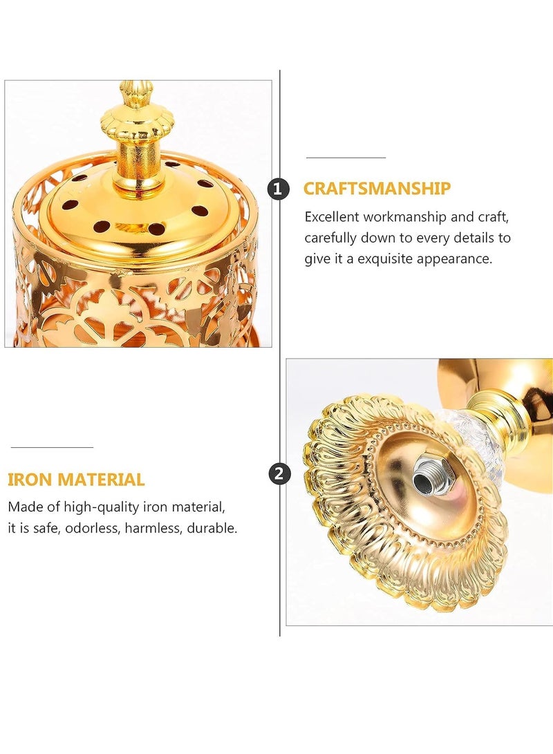 Bluejw Arabian Iense Burner Golden Iron Iense Holder Oud Censer Frankiense Resin Burner Censer Housewarming, Party, Birthday Delicate Gift - Image 2