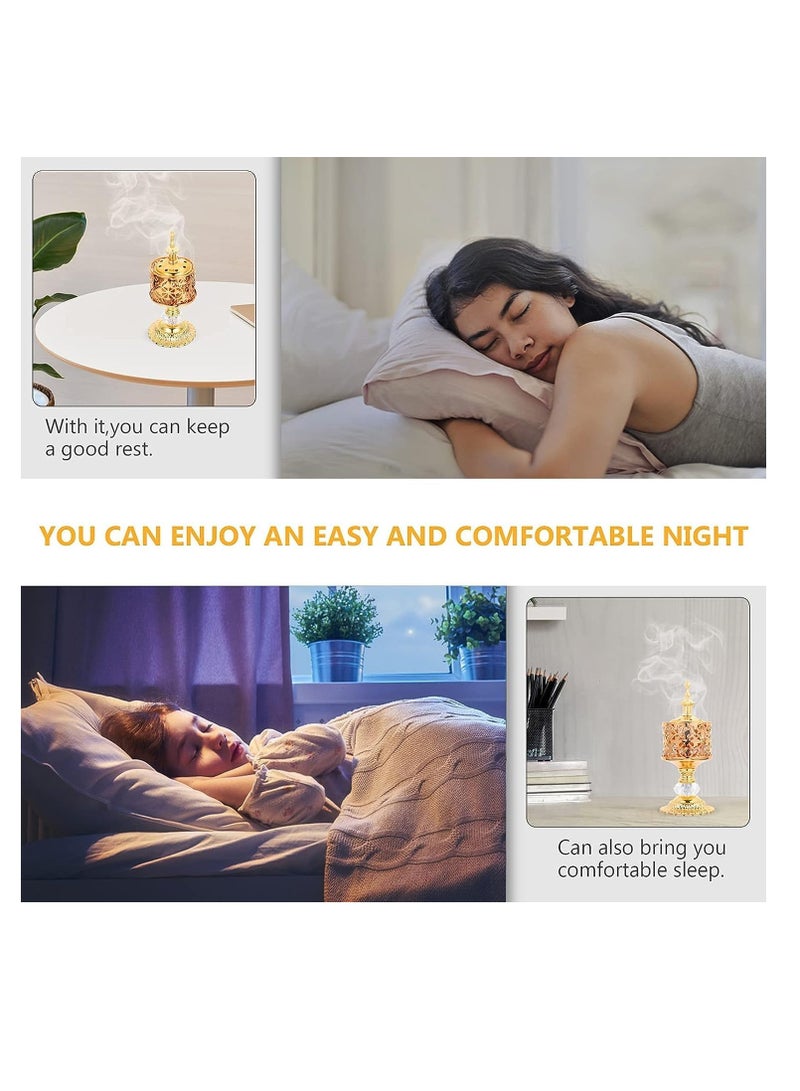 Bluejw Arabian Iense Burner Golden Iron Iense Holder Oud Censer Frankiense Resin Burner Censer Housewarming, Party, Birthday Delicate Gift - Image 5